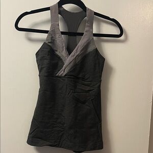 lululemon athletica Charcoal and Striped Tank Top